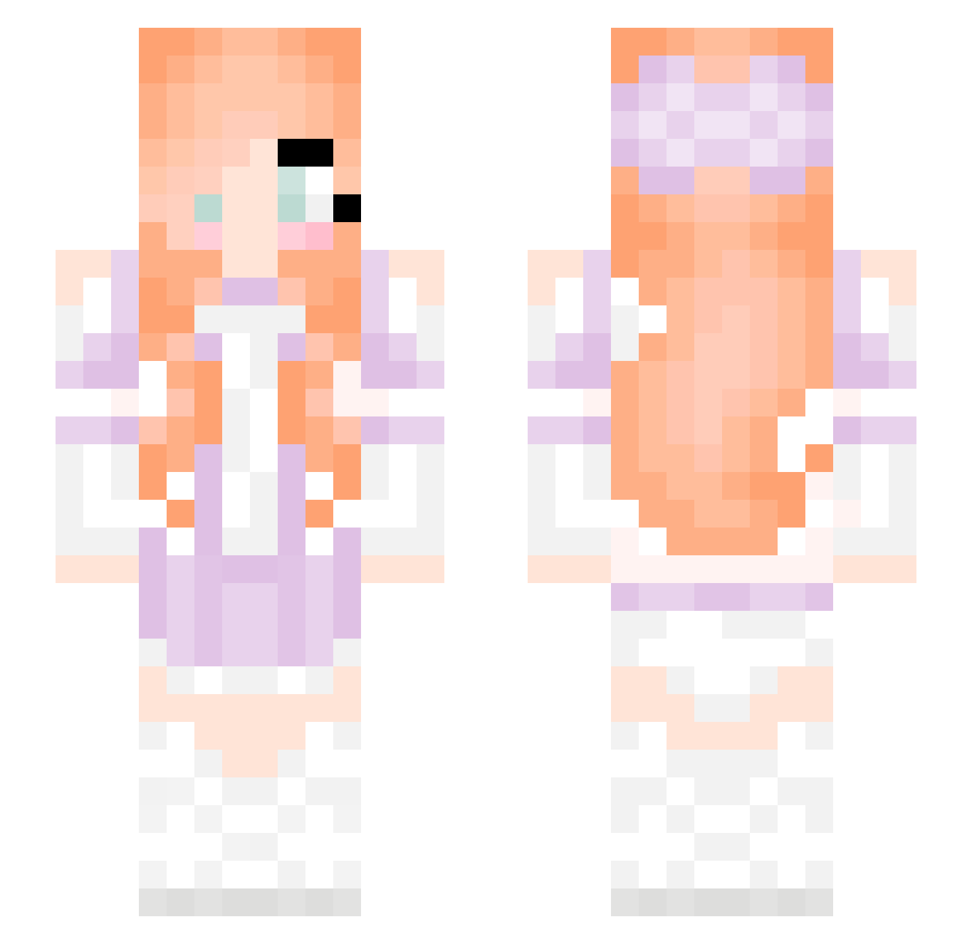queenem00 Minecraft skin, front and back view