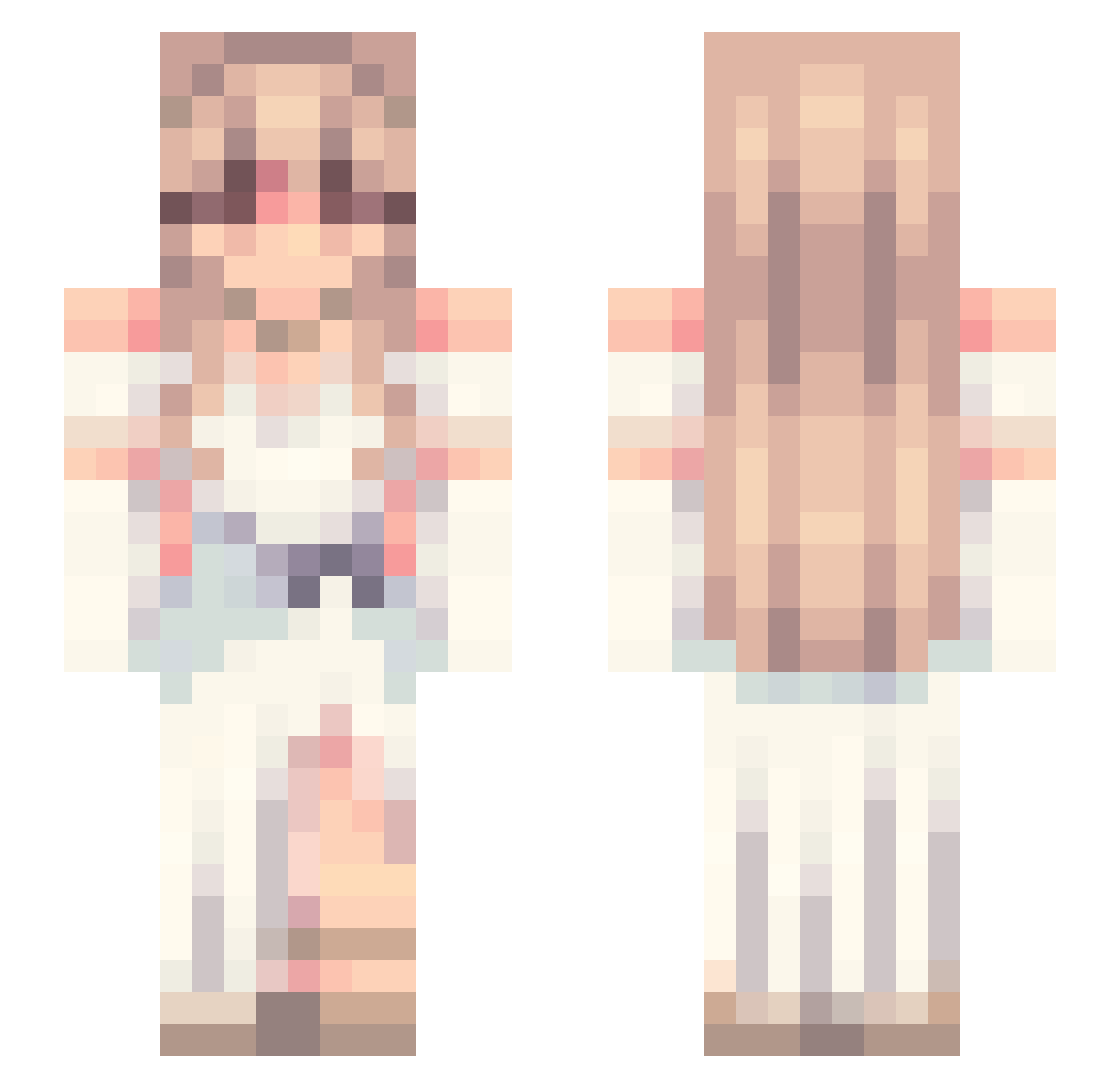 LadySoyluna Minecraft skin, front and back view