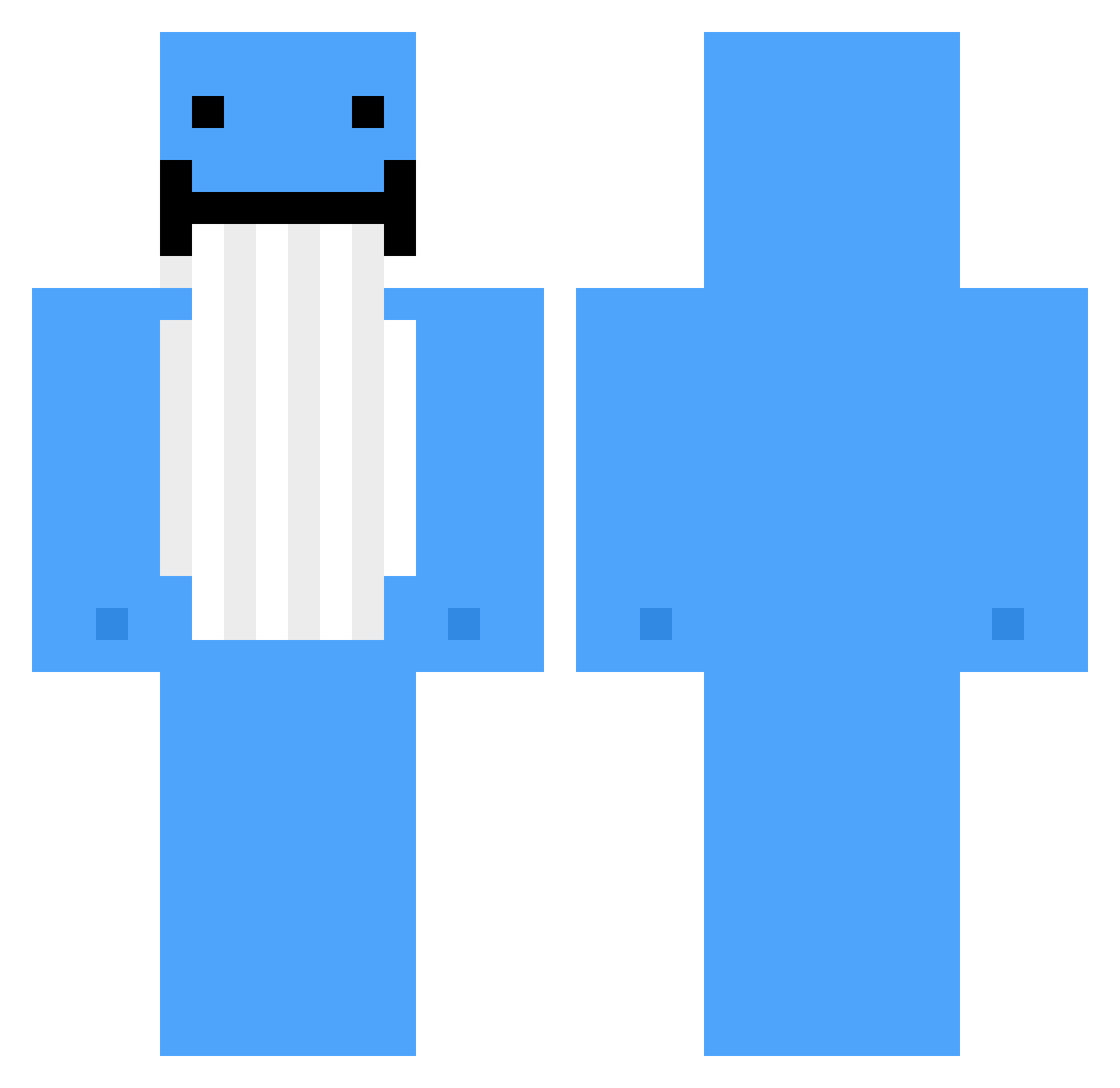 Pomp15 Minecraft skin, front and back view