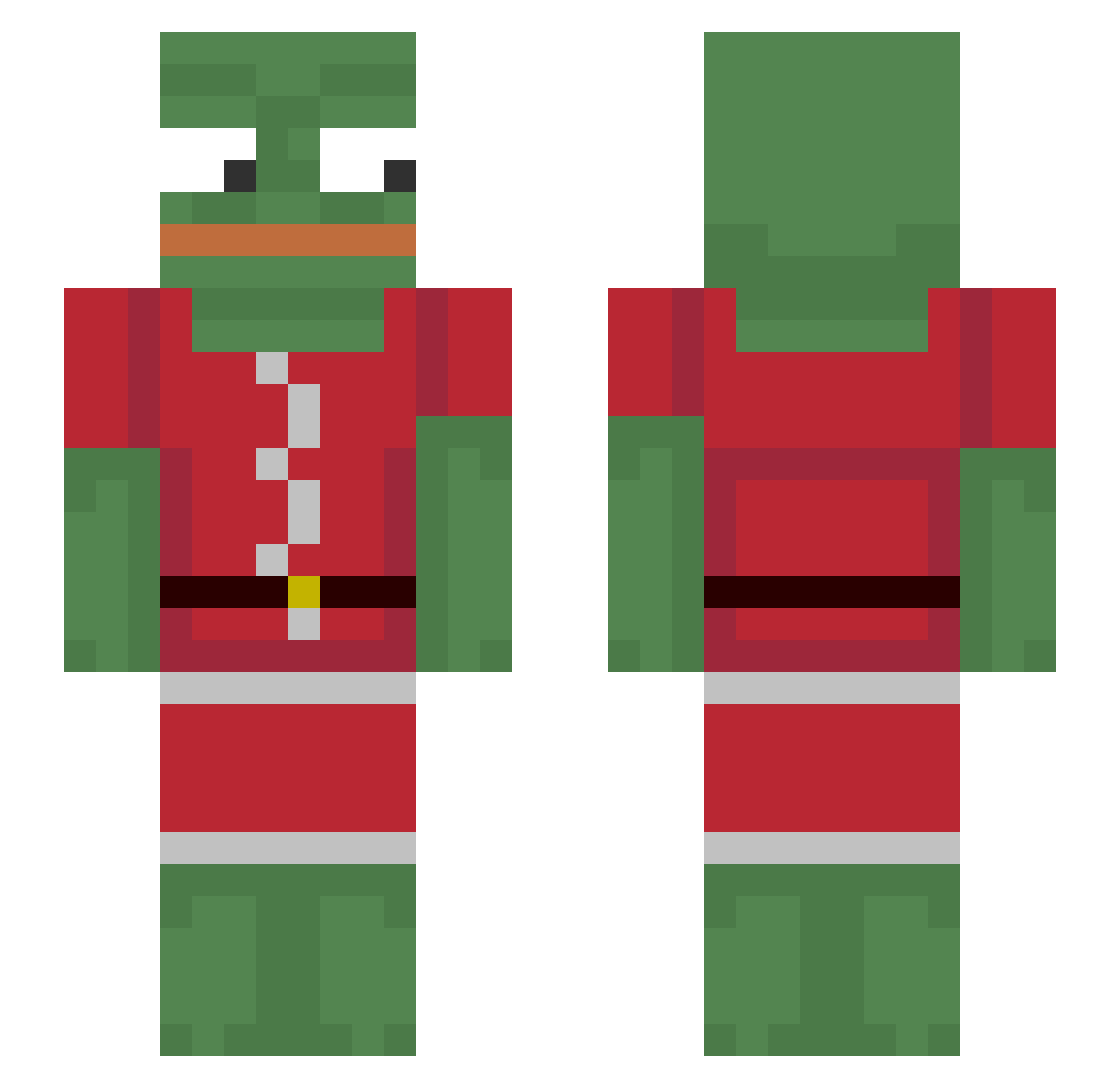DartRin Minecraft skin, front and back view