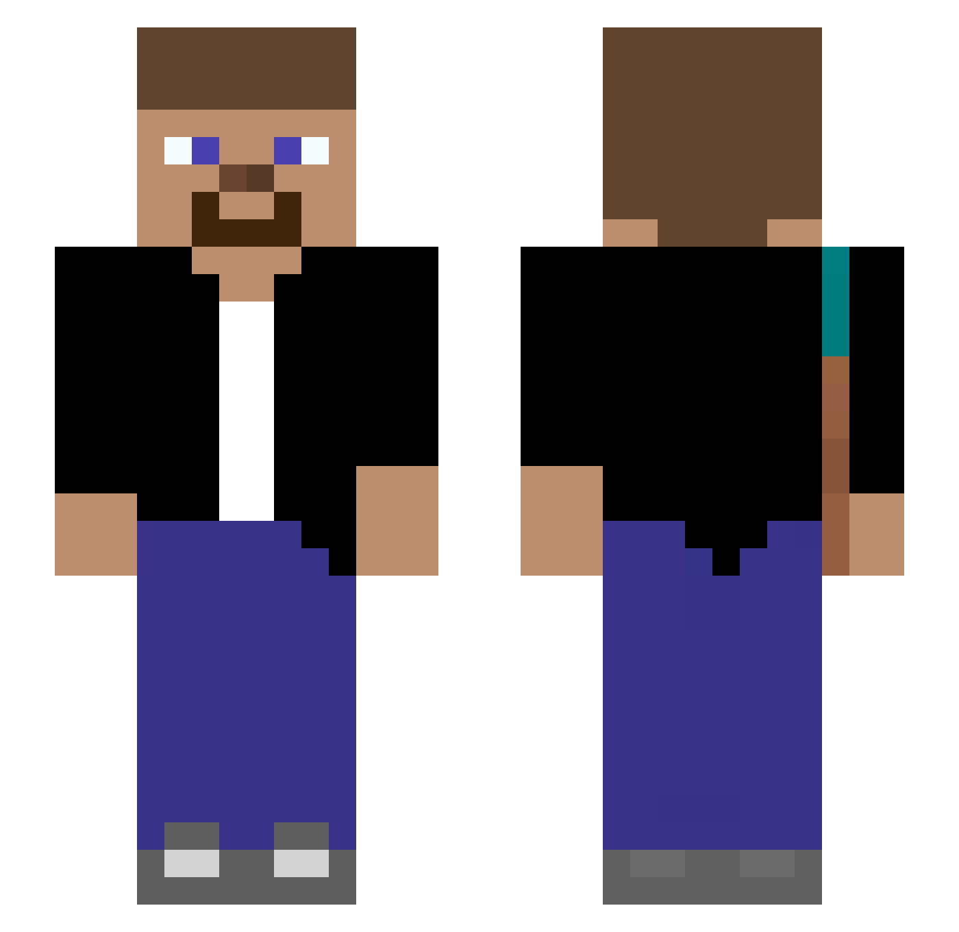 TabbiBap Minecraft skin, front and back view