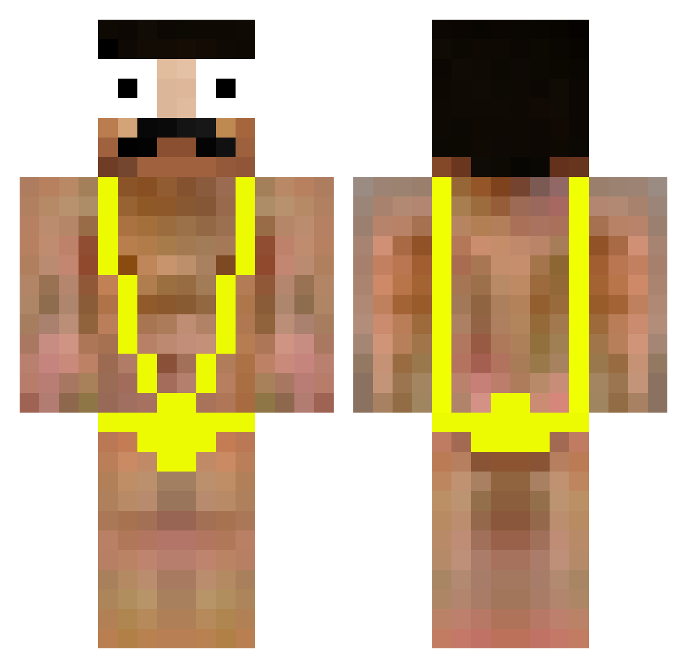 donkeyding Minecraft skin, front and back view