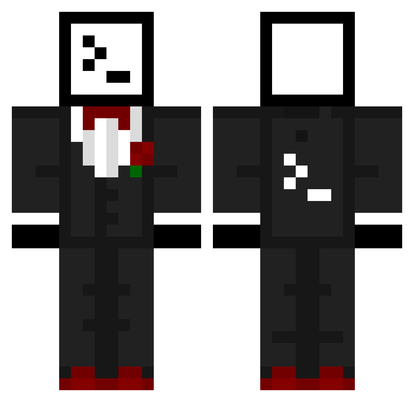 Llaminadures Minecraft skin, front and back view