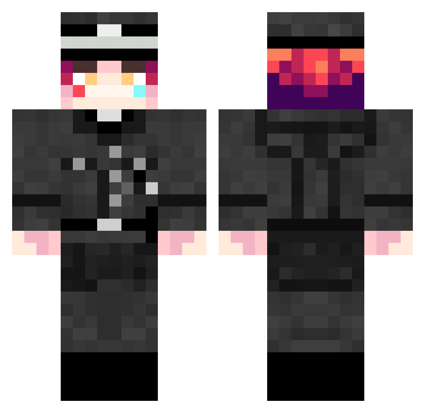 2rip_osu Minecraft skin, front and back view