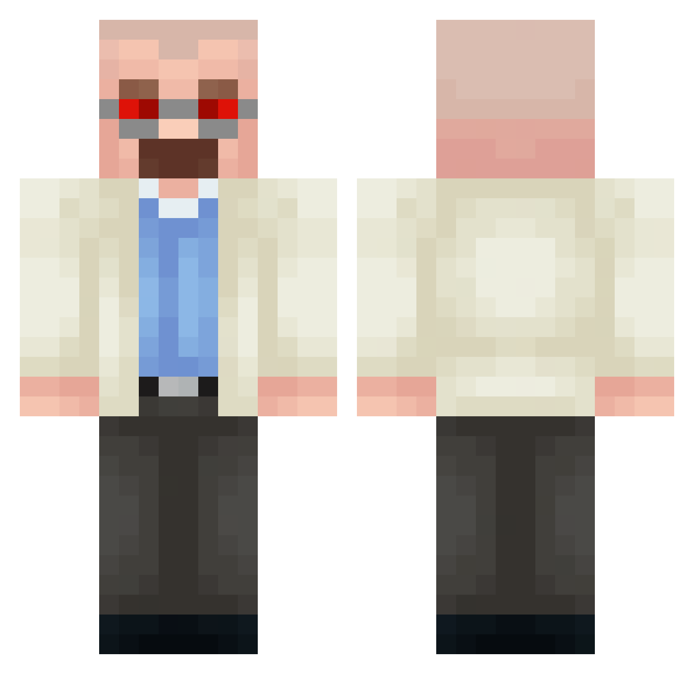 Nl665 Minecraft skin, front and back view