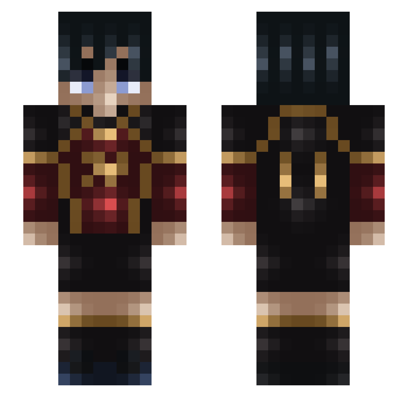 Kieffrais Minecraft skin, front and back view