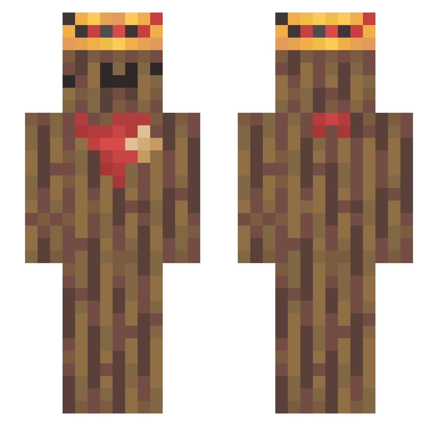 dzikizachud Minecraft skin, front and back view