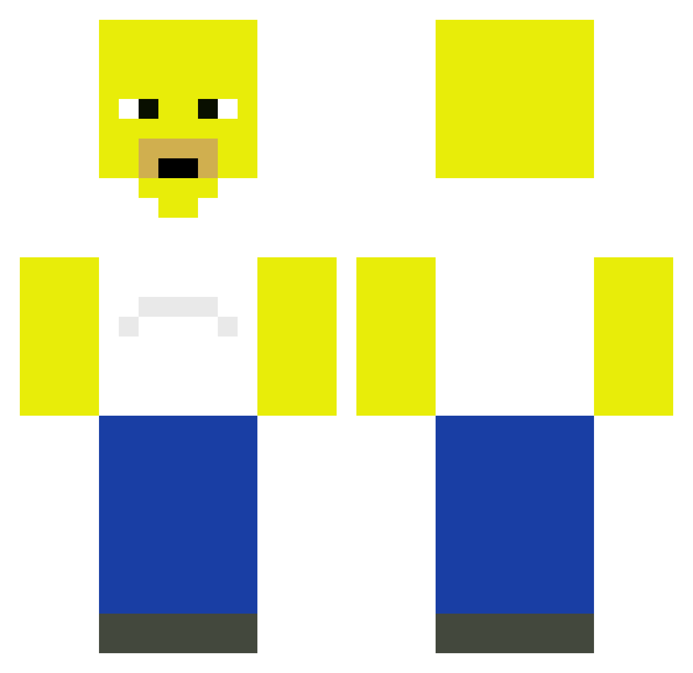 Redcatt Minecraft skin, front and back view