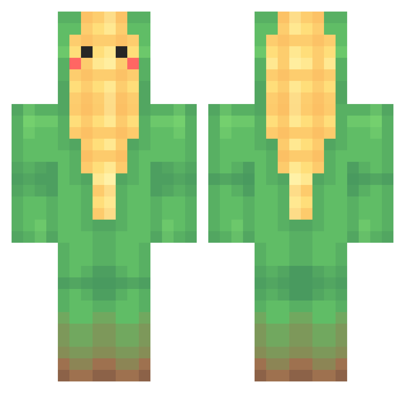 EokRyu Minecraft skin, front and back view