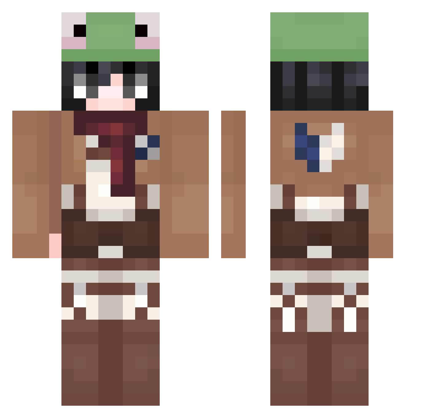 BlueBacon5 Minecraft skin, front and back view
