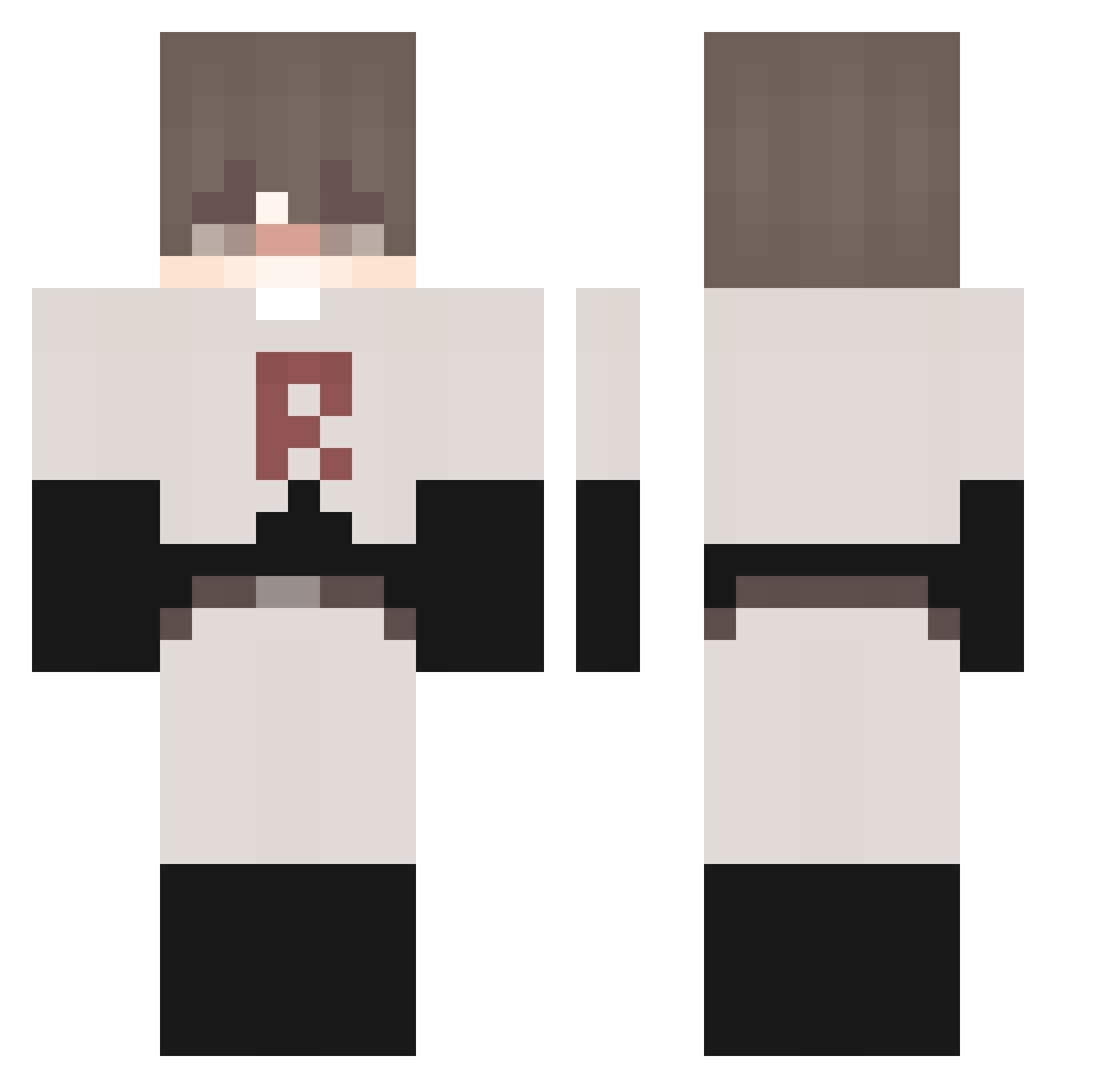 Loafeyy Minecraft skin, front and back view