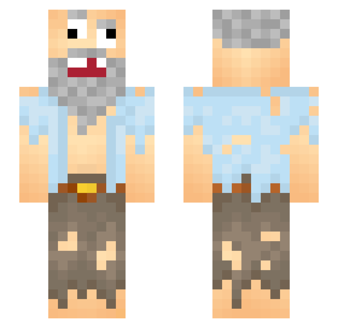 babyxemo Minecraft skin, front and back view