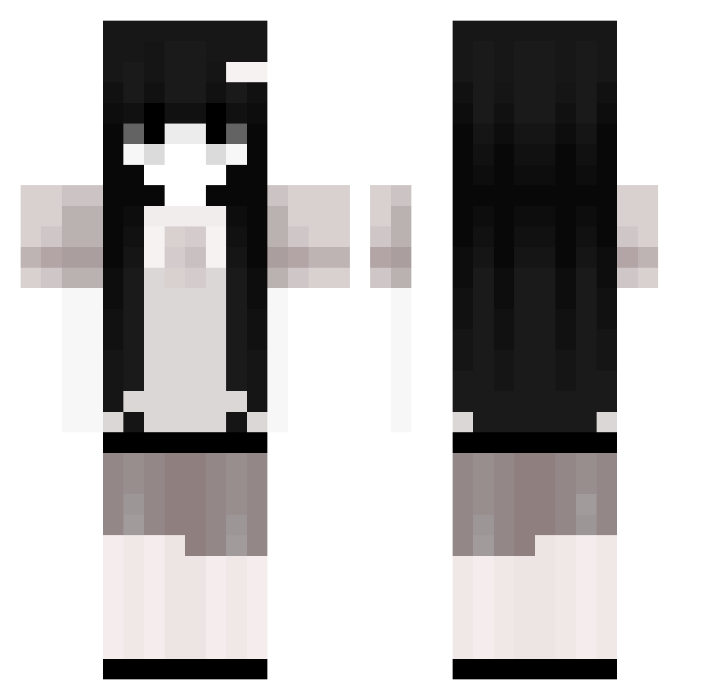 w3rkqq Minecraft skin, front and back view