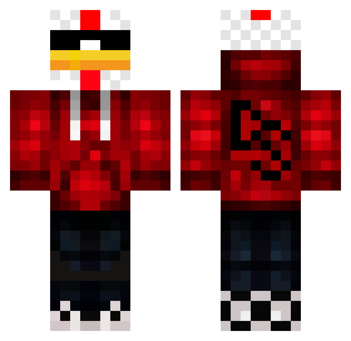 JPROJECT13 Minecraft skin, front and back view