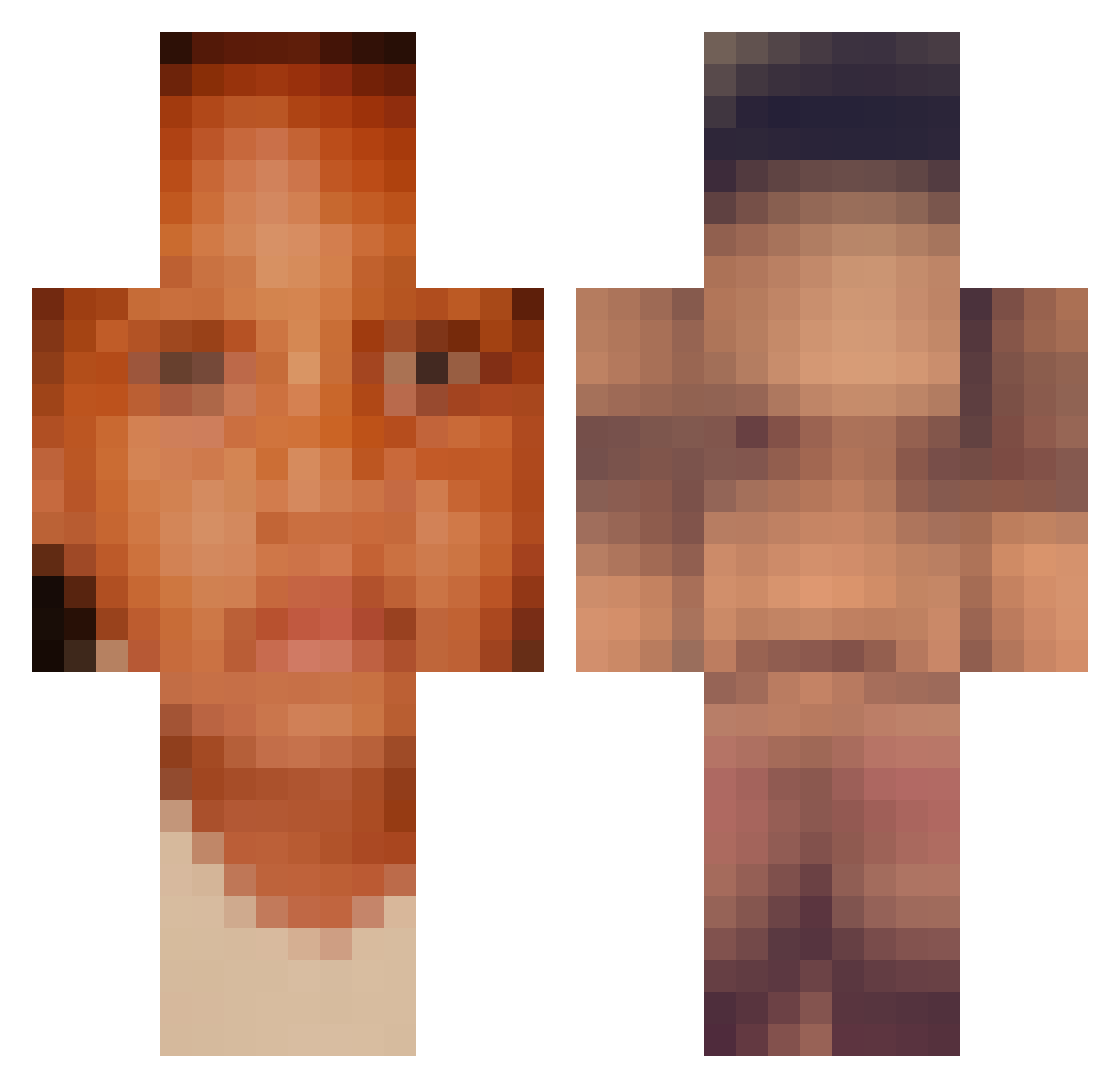 Rajiv Minecraft skin, front and back view