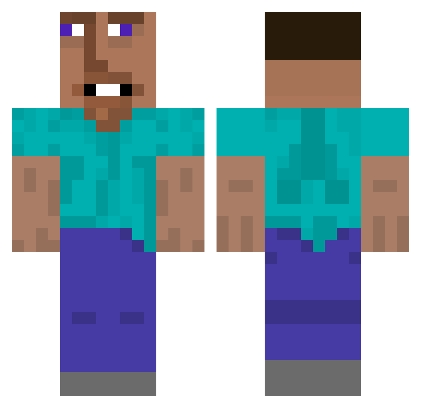 WinkWang Minecraft skin, front and back view