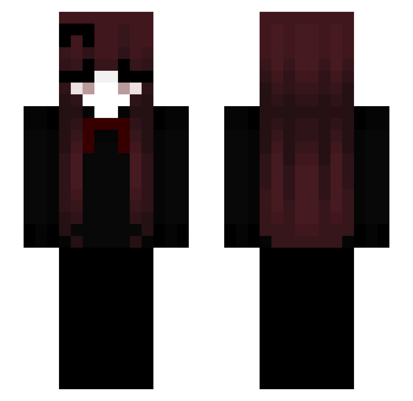 Sxgh Minecraft skin, front and back view