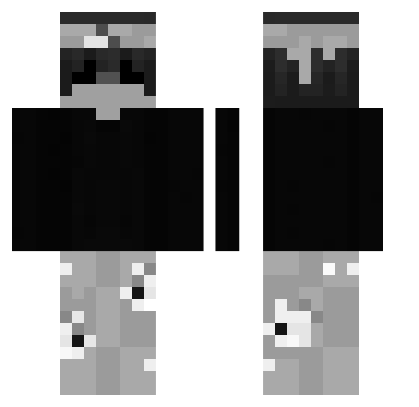 SwordOfGray Minecraft skin, front and back view