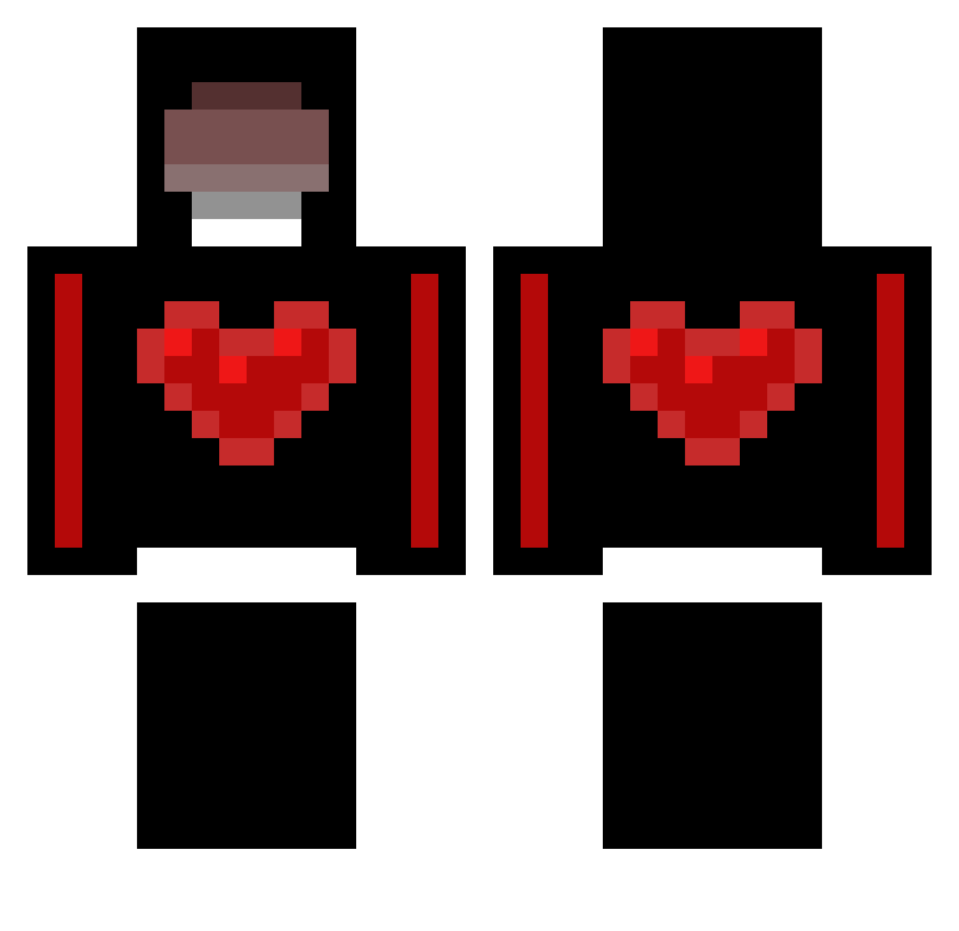 PNPRLL Minecraft skin, front and back view