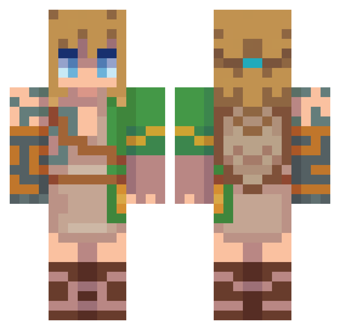 ItxSaint Minecraft skin, front and back view