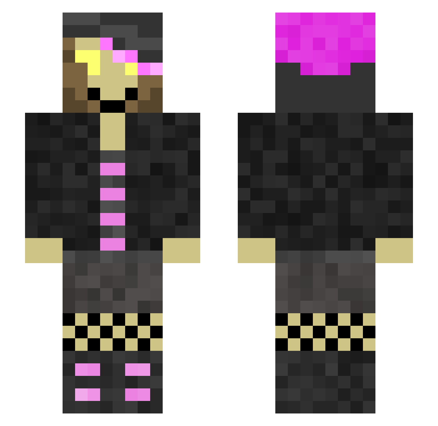 CrispToastx Minecraft skin, front and back view