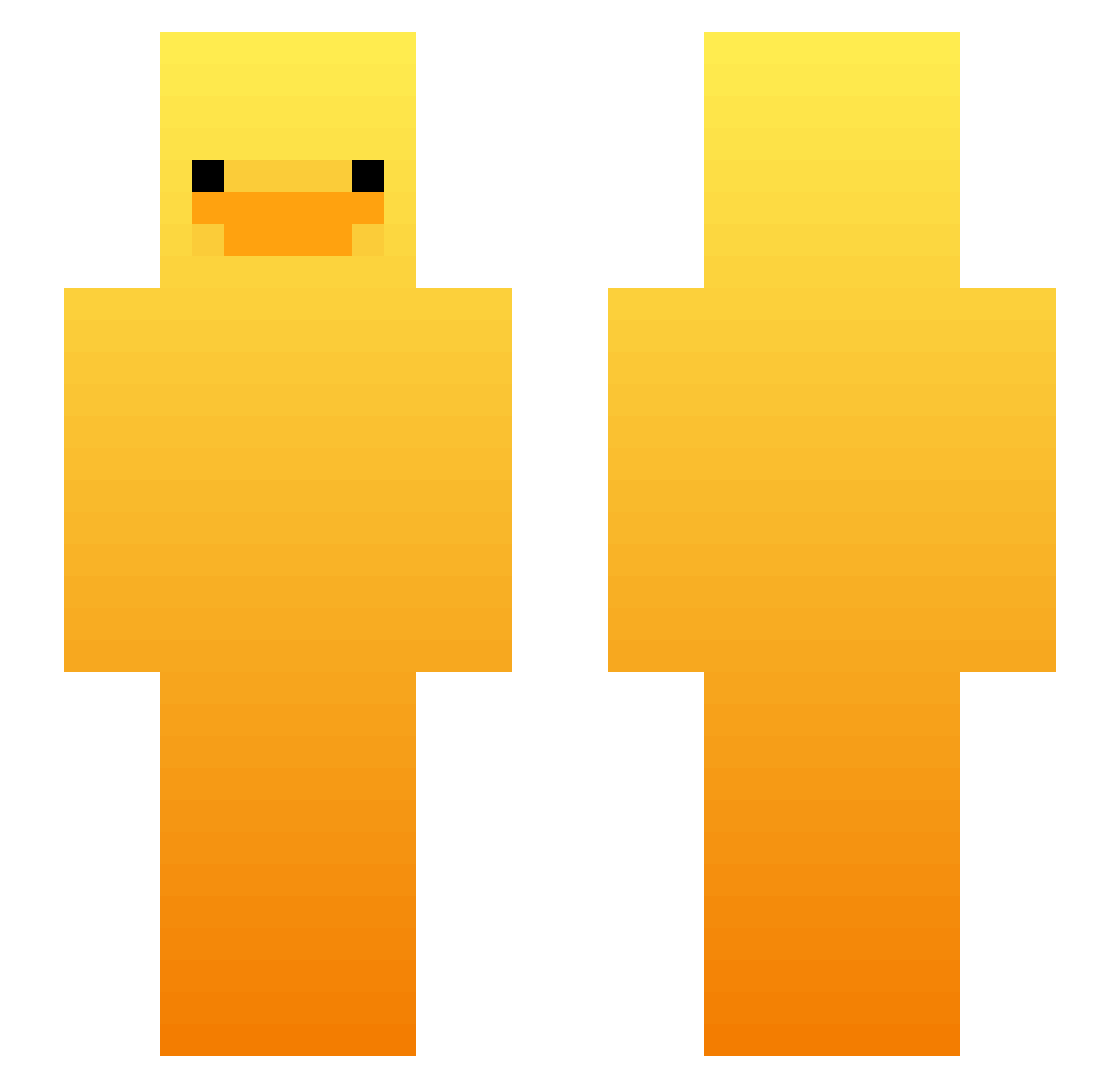 Planetcraft Minecraft skin, front and back view