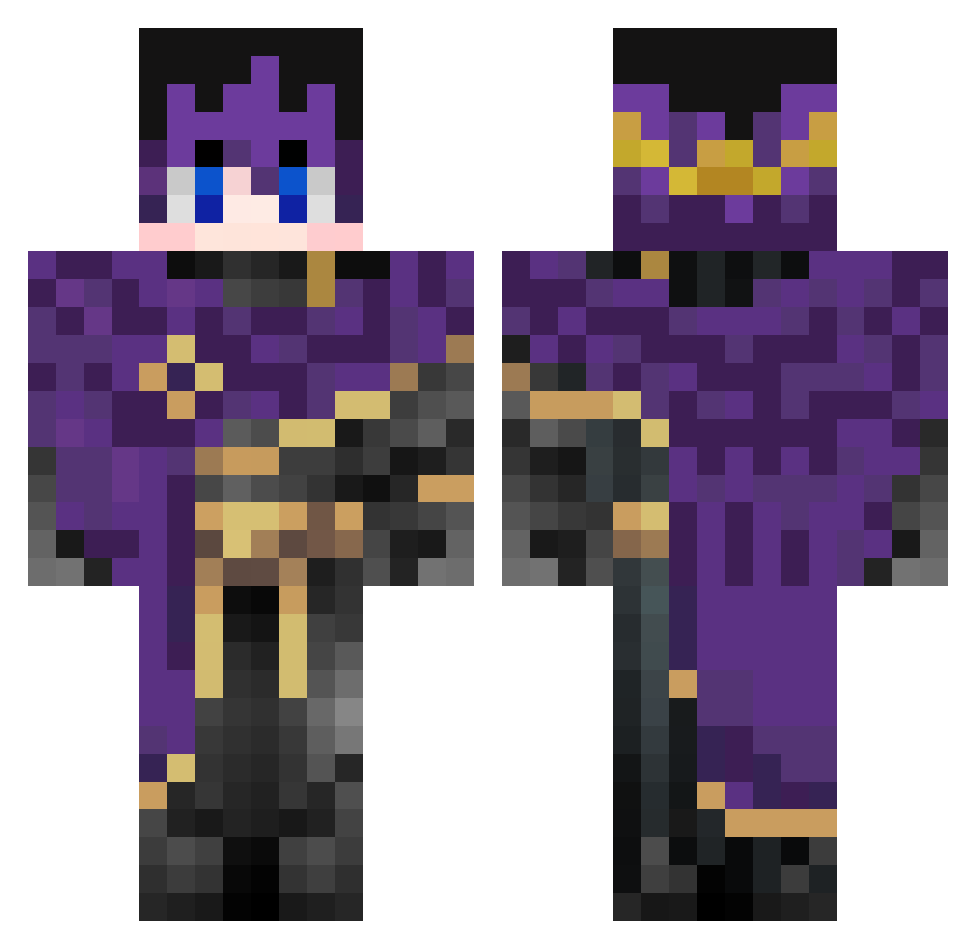 _Kur0s4k1 Minecraft skin, front and back view
