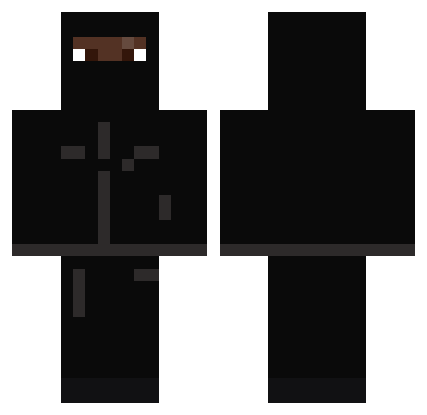 famedream Minecraft skin, front and back view