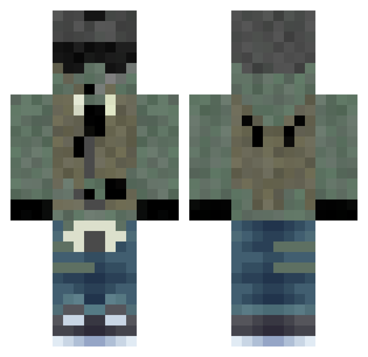 Matsueen Minecraft skin, front and back view