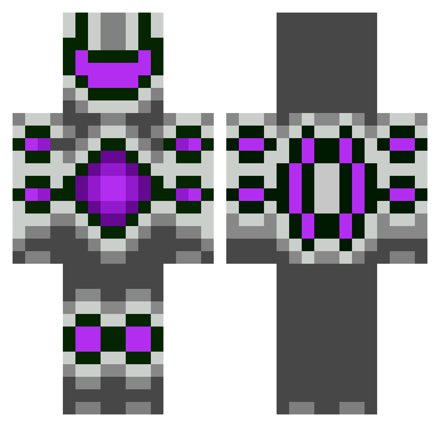 ROBOT2565 Minecraft skin, front and back view