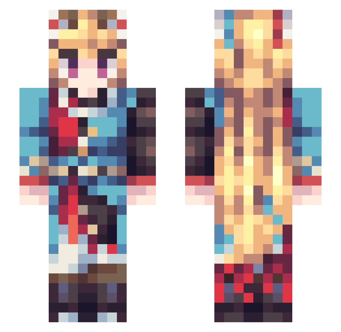 Stylo7 Minecraft skin, front and back view
