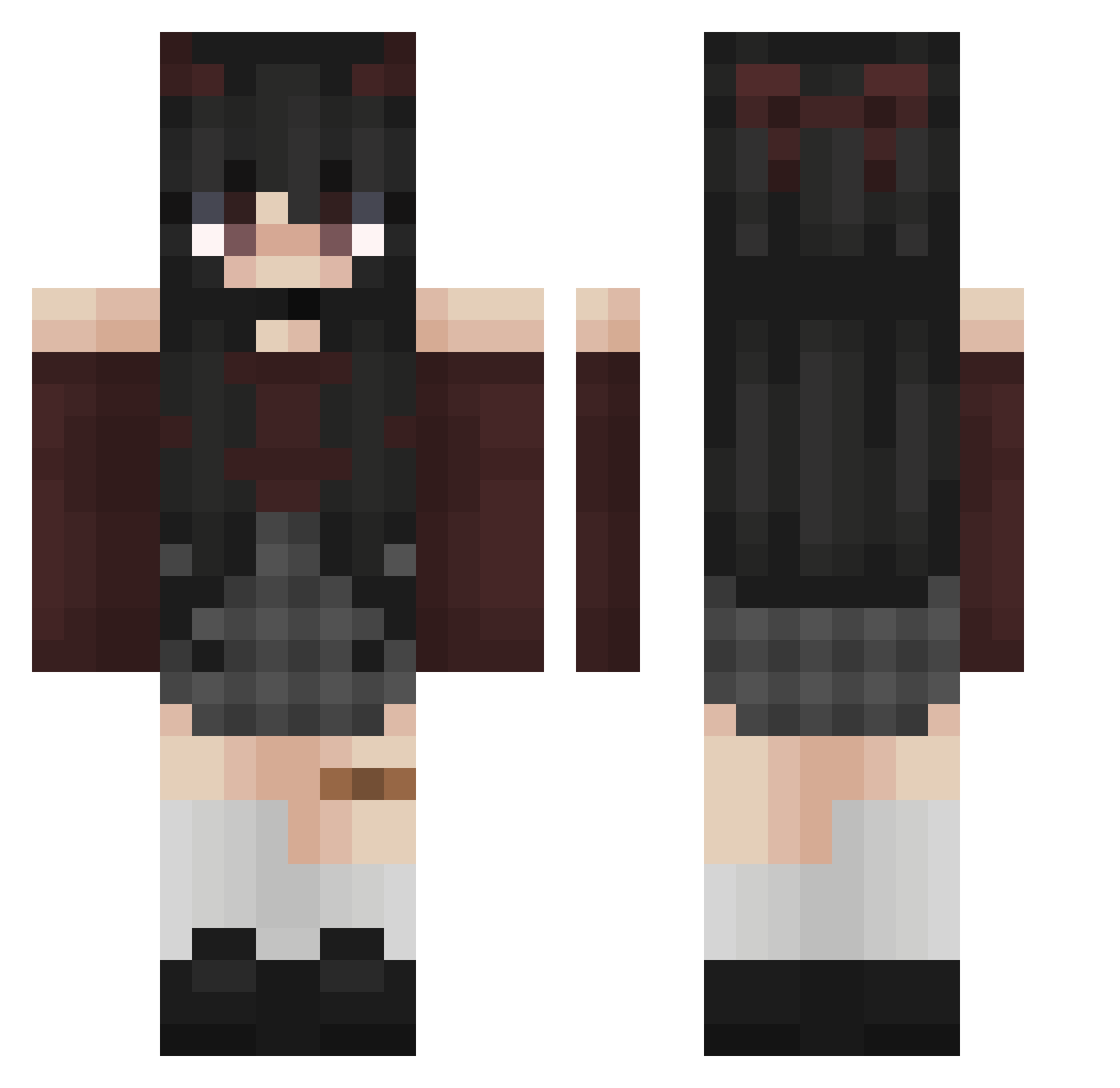 pristinegem Minecraft skin, front and back view