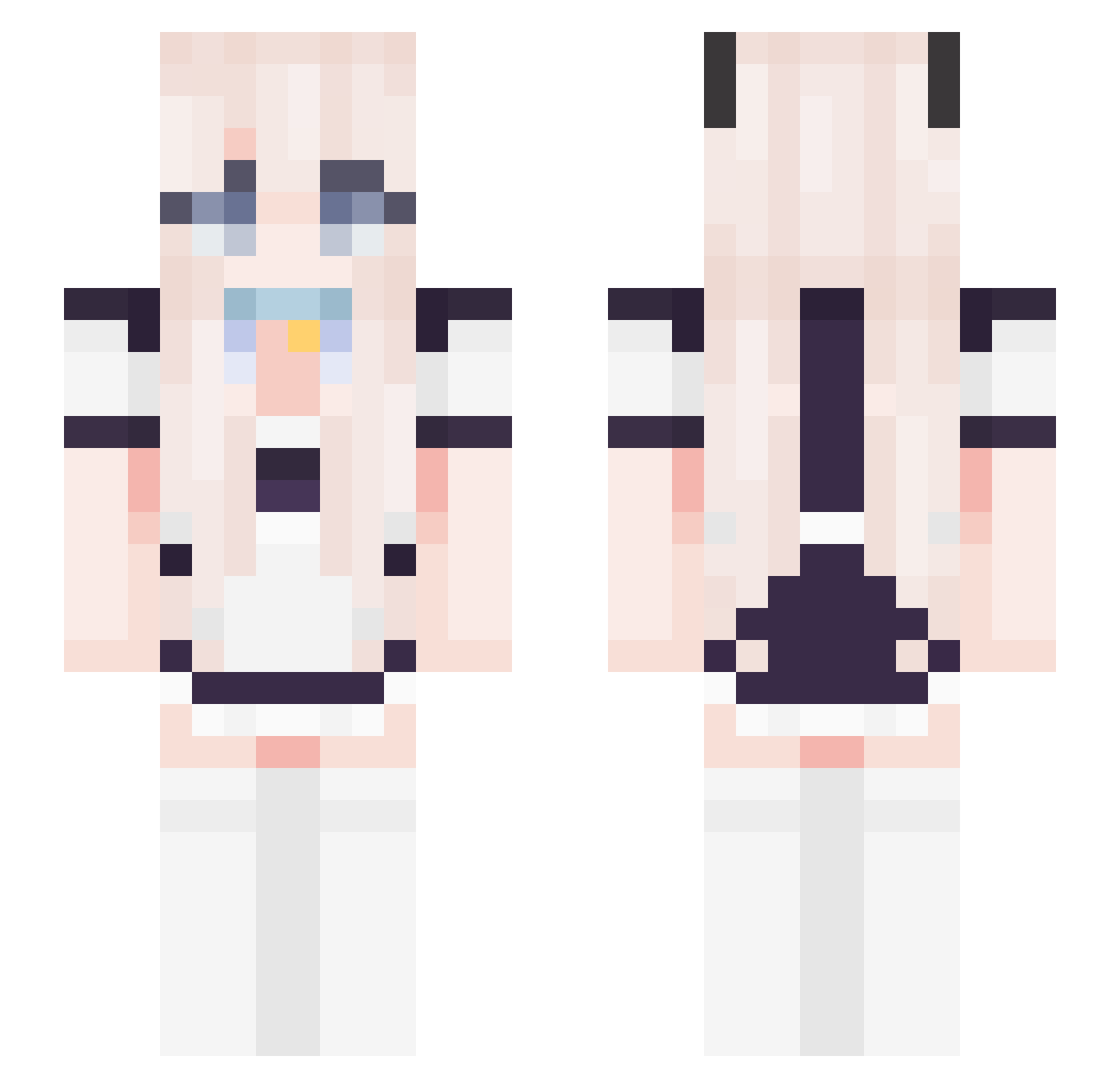 Yavanna333 Minecraft skin, front and back view