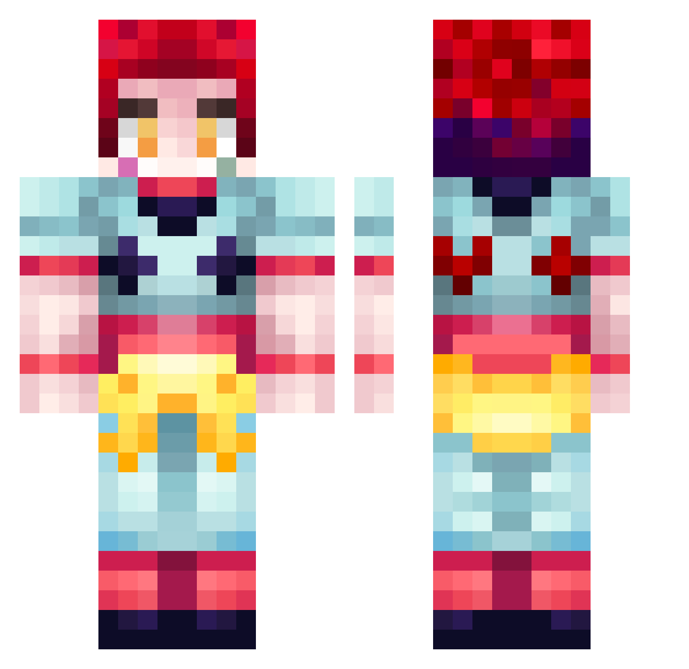 flammeur Minecraft skin, front and back view