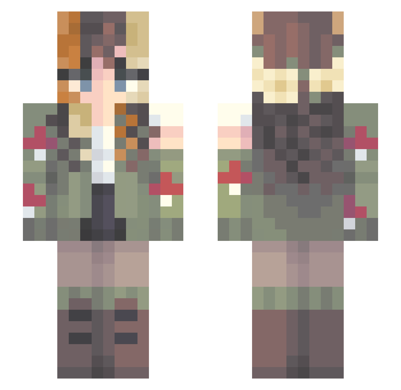 snapdrqgon Minecraft skin, front and back view