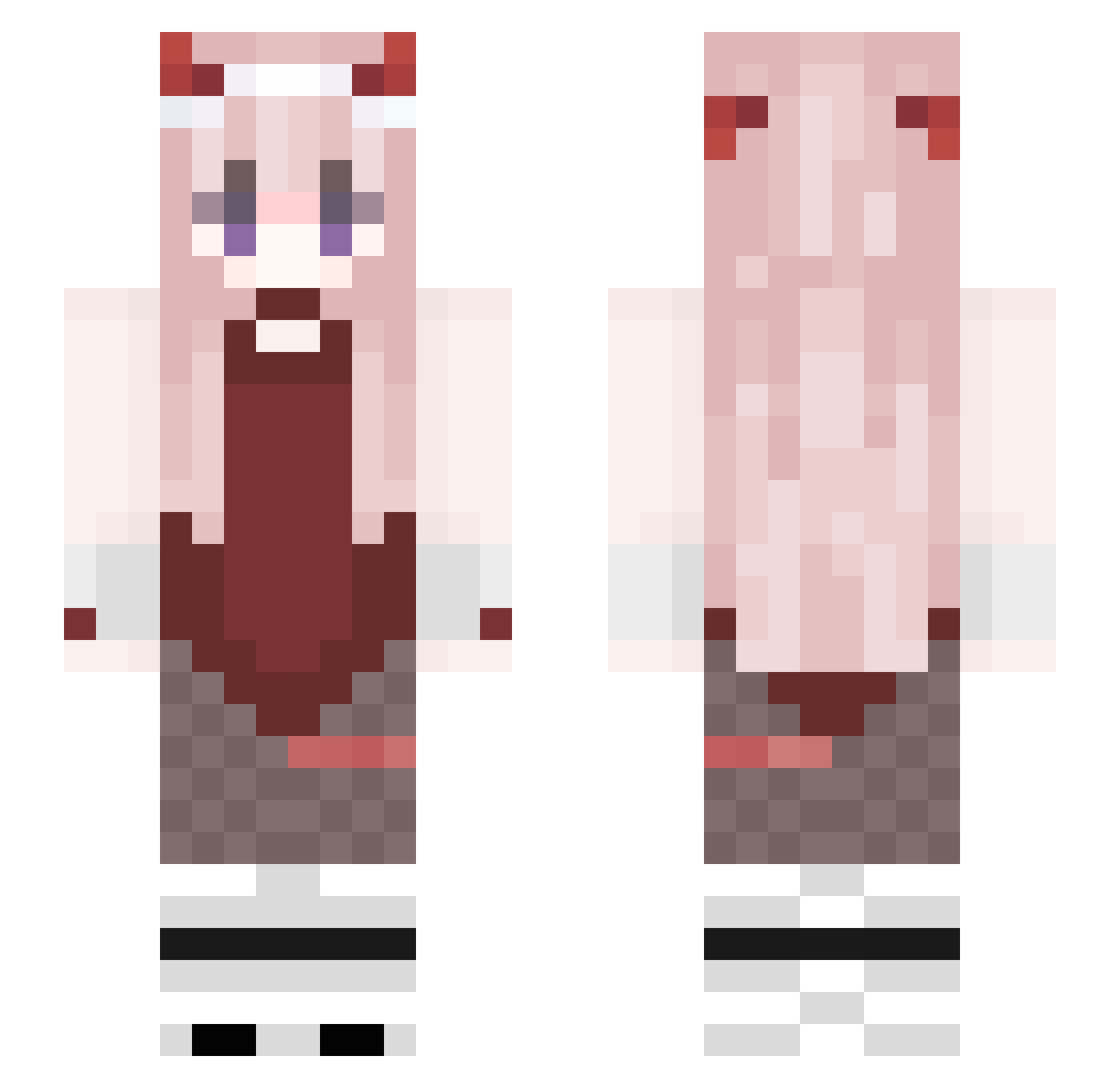 MangetsuPapita Minecraft skin, front and back view