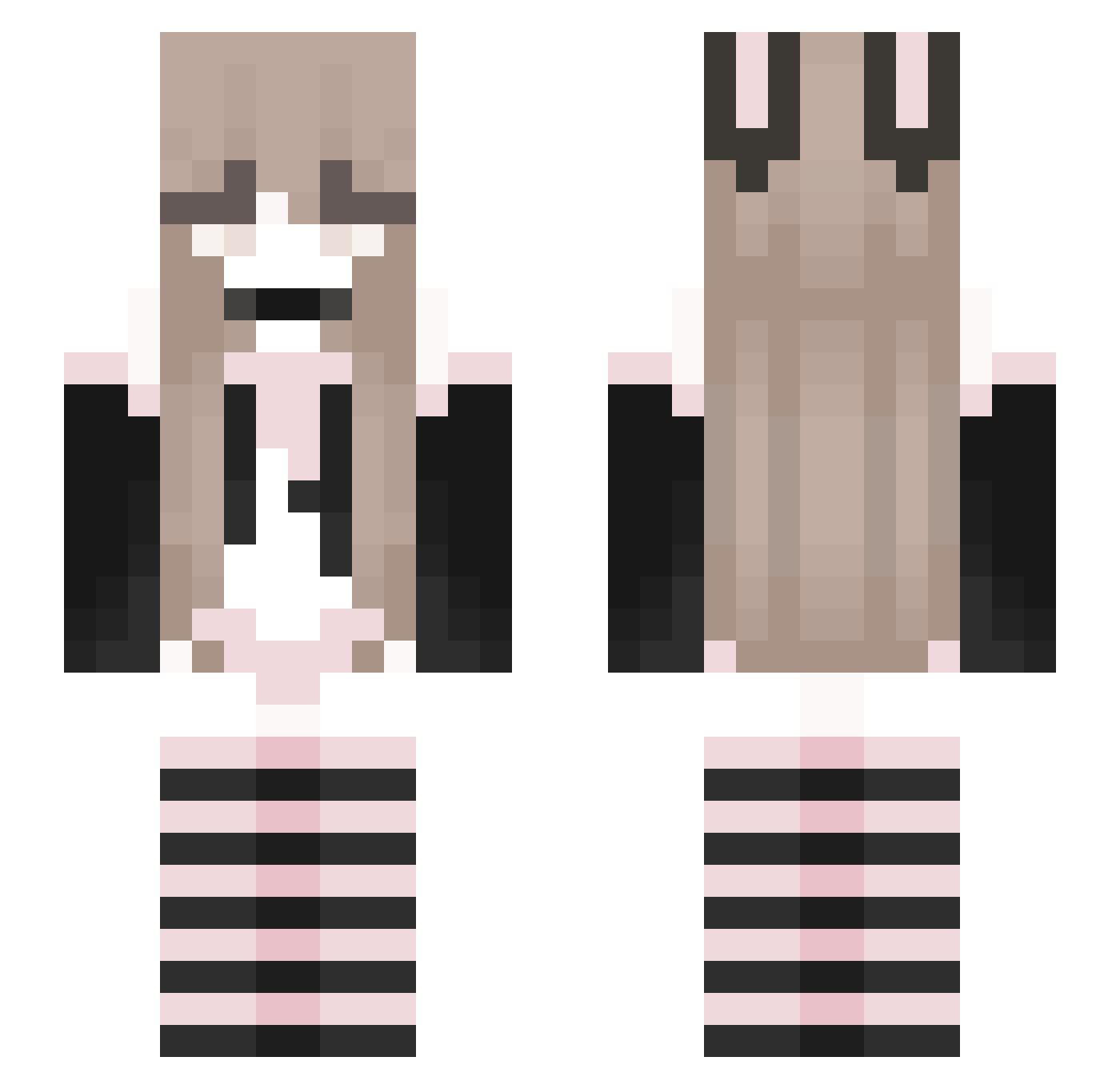 Yvoy Minecraft skin, front and back view