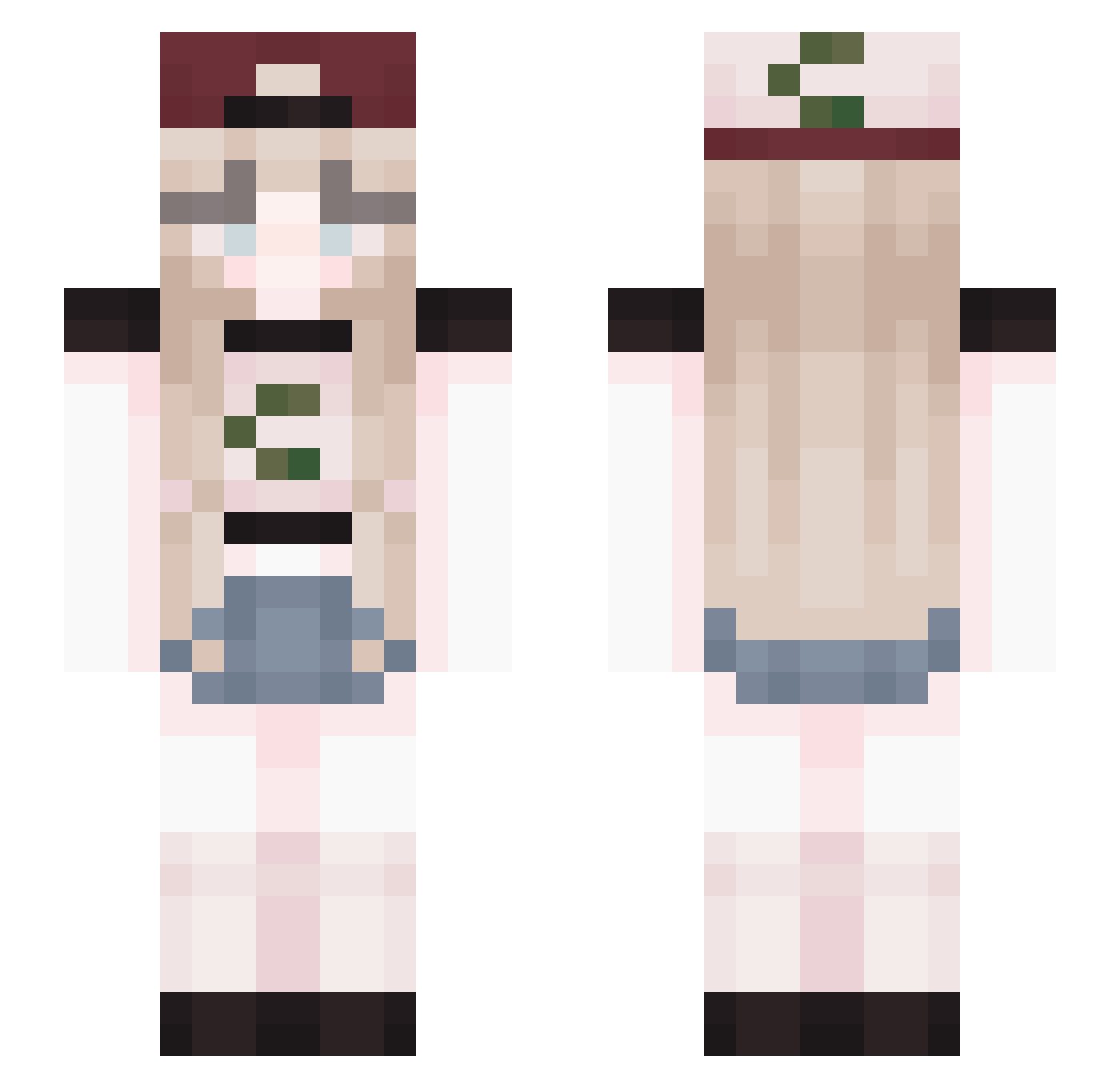 elissacat Minecraft skin, front and back view