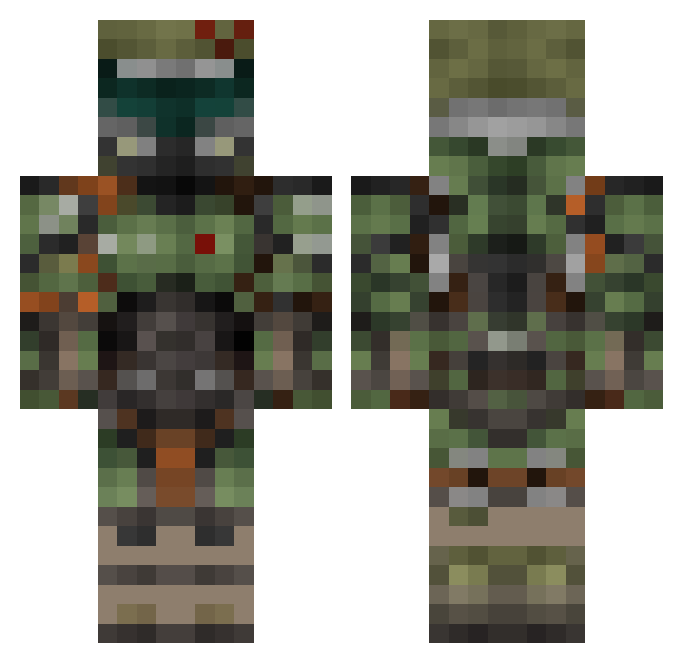 Sliokhm Minecraft skin, front and back view