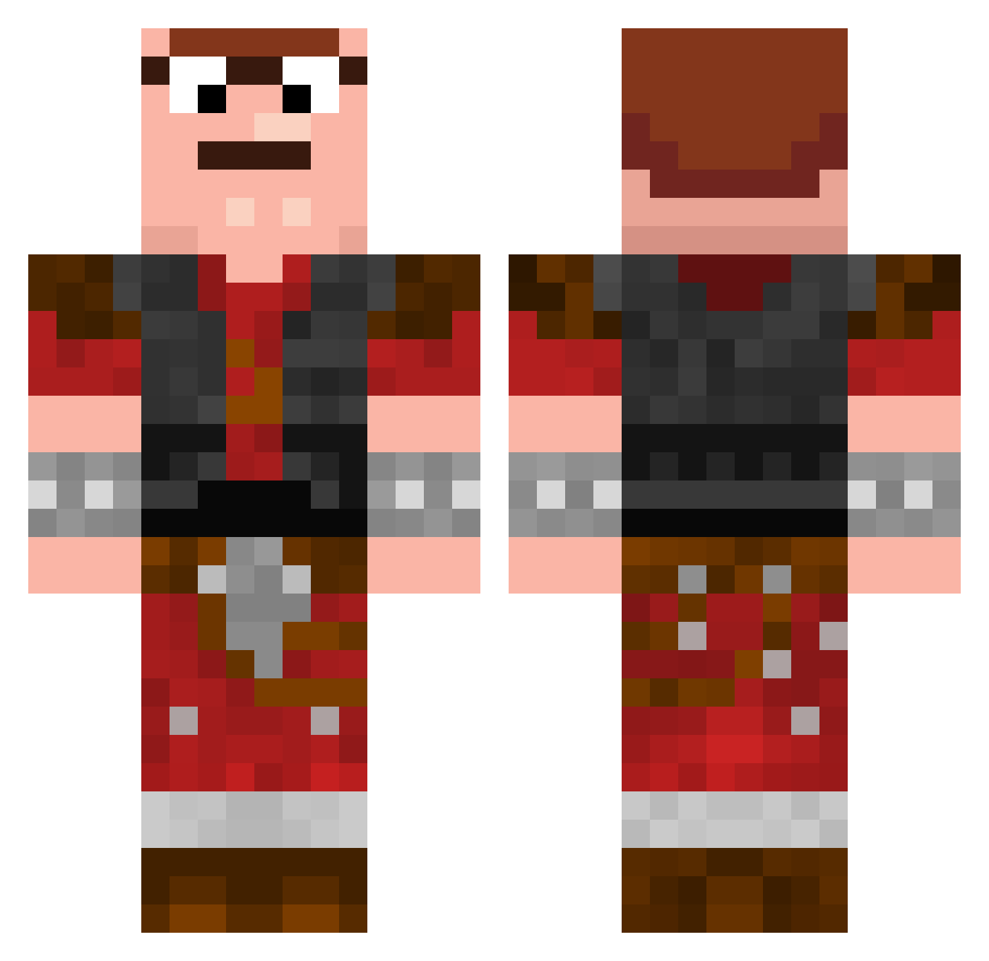 The9mmDefeater Minecraft skin, front and back view