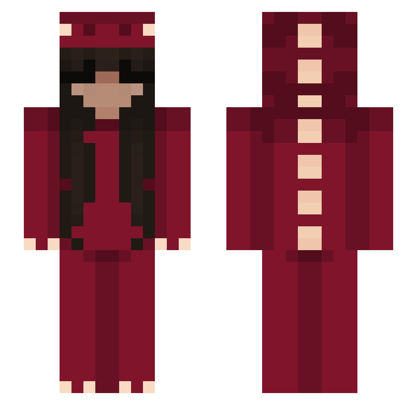 RaYnOx09 Minecraft skin, front and back view