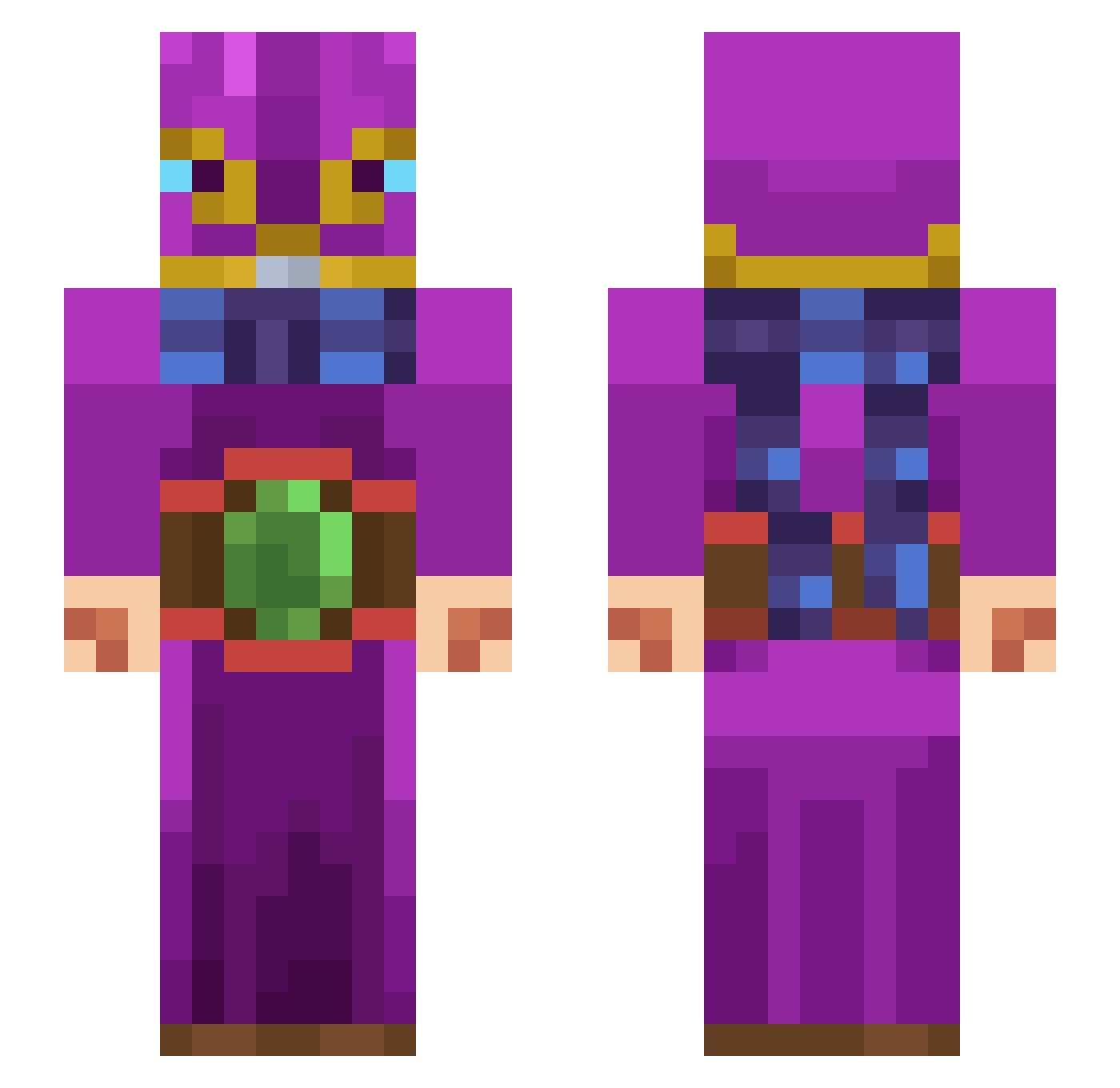 Troubadourz Minecraft skin, front and back view