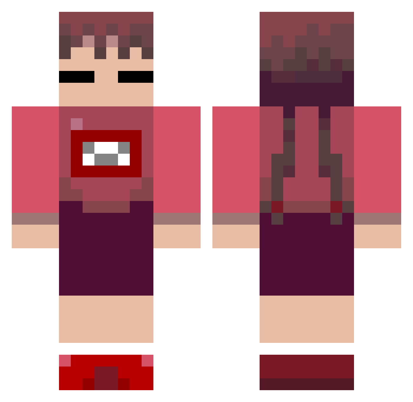 Paponnxd Minecraft skin, front and back view