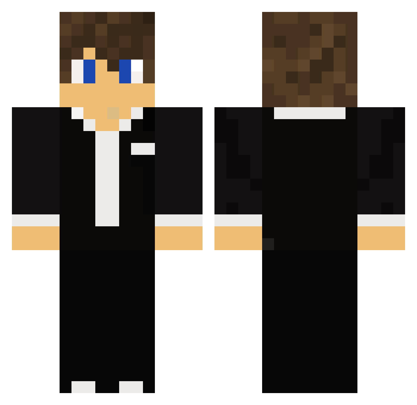 Unrecognizable Minecraft skin, front and back view