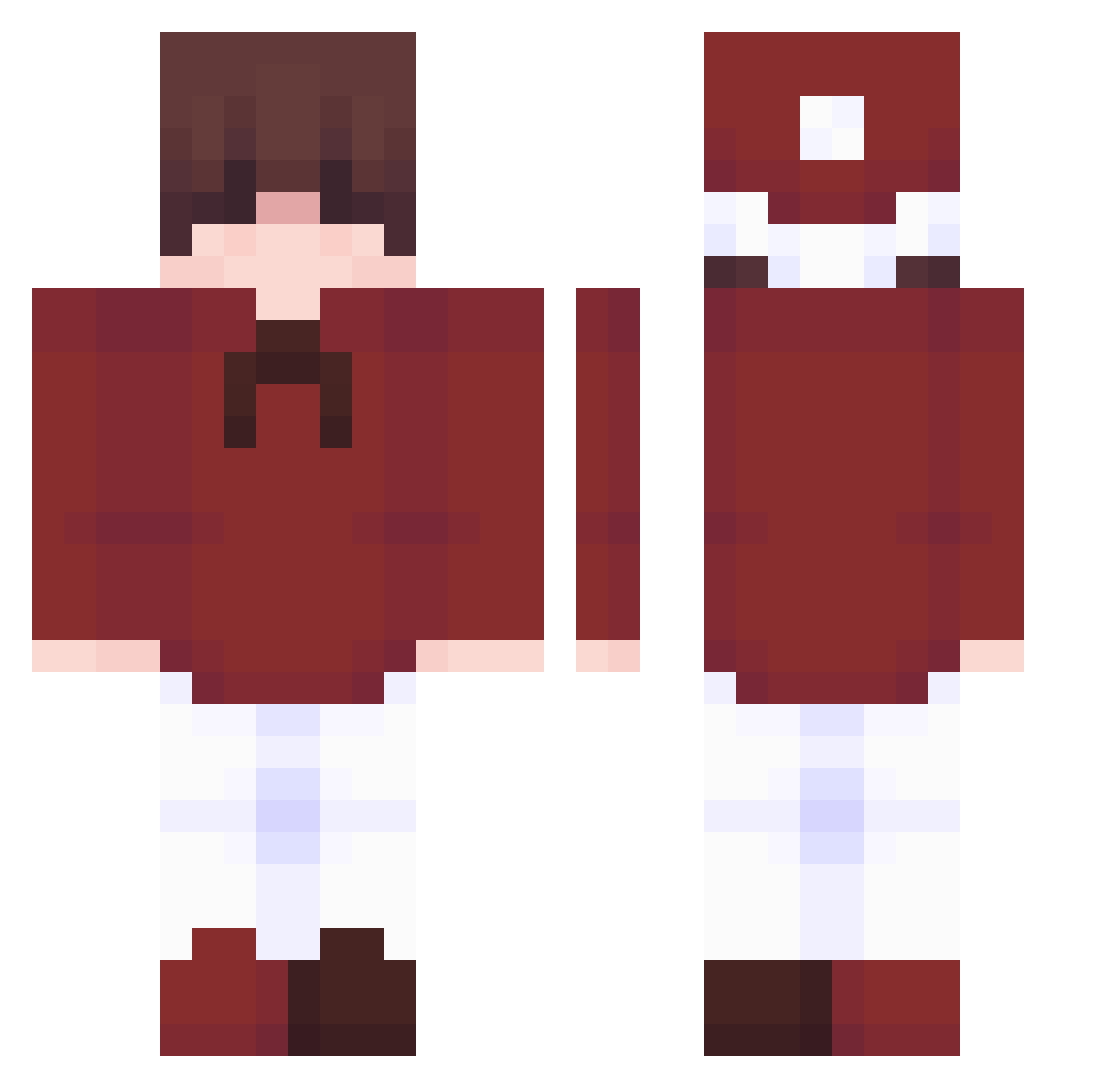 StarBlizzy Minecraft skin, front and back view