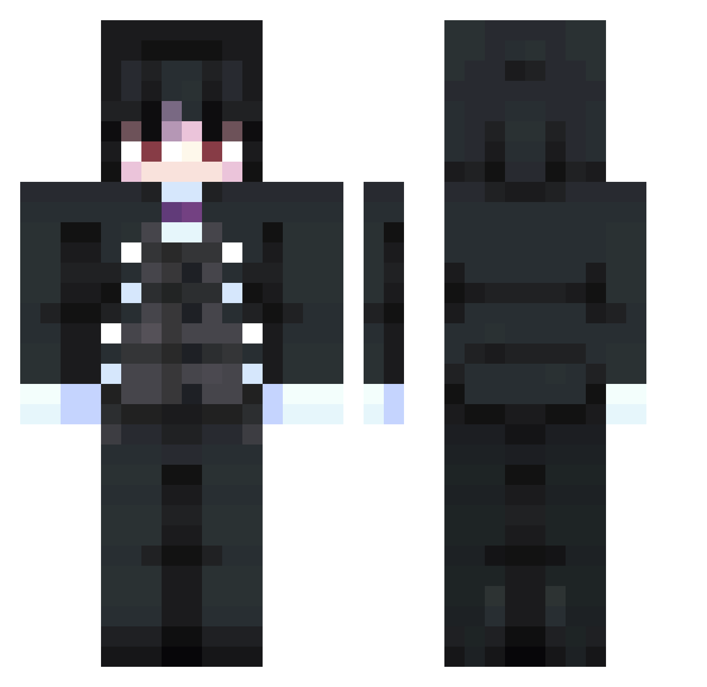 Deretal Minecraft skin, front and back view