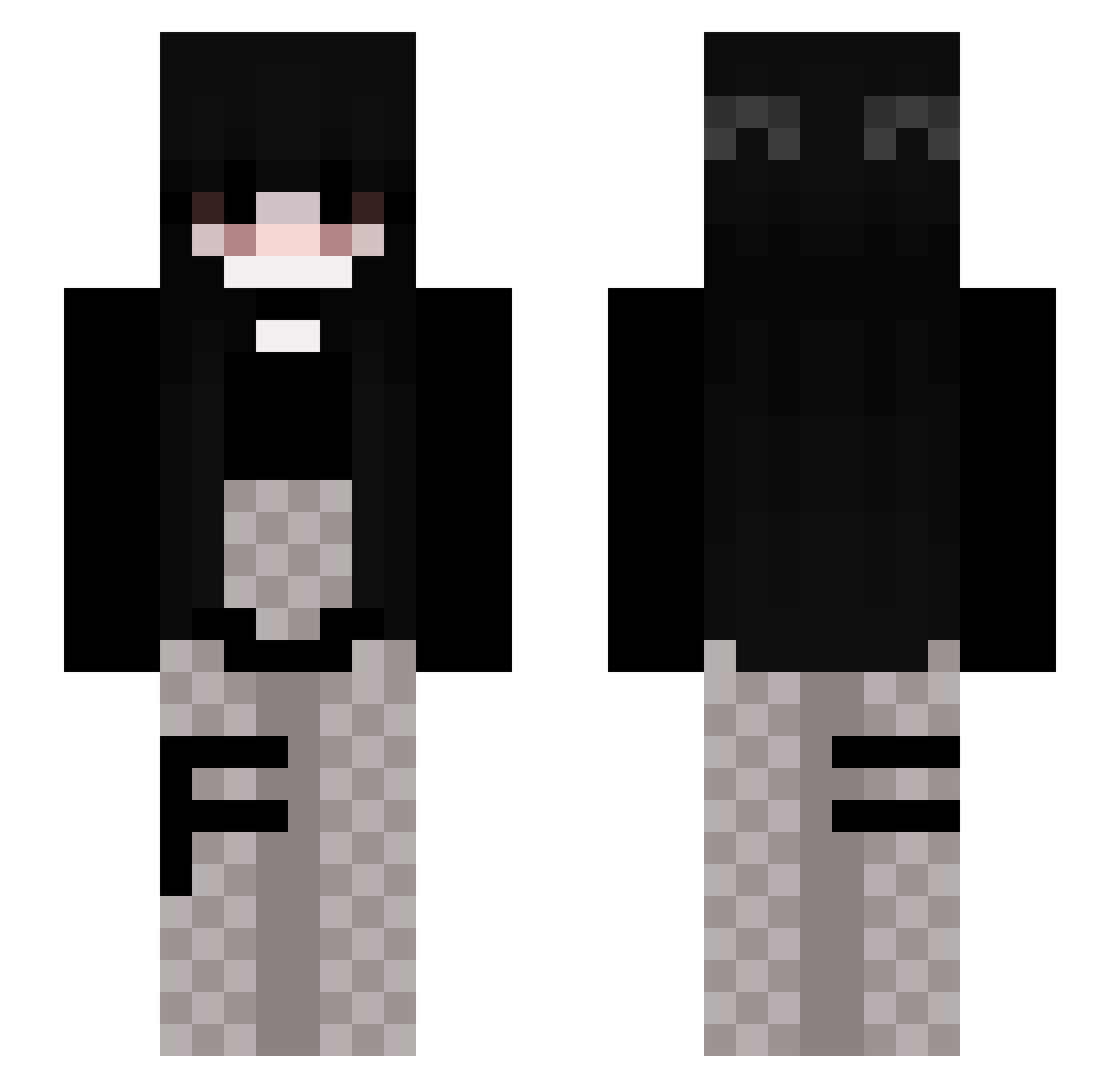 Jonterbike Minecraft skin, front and back view