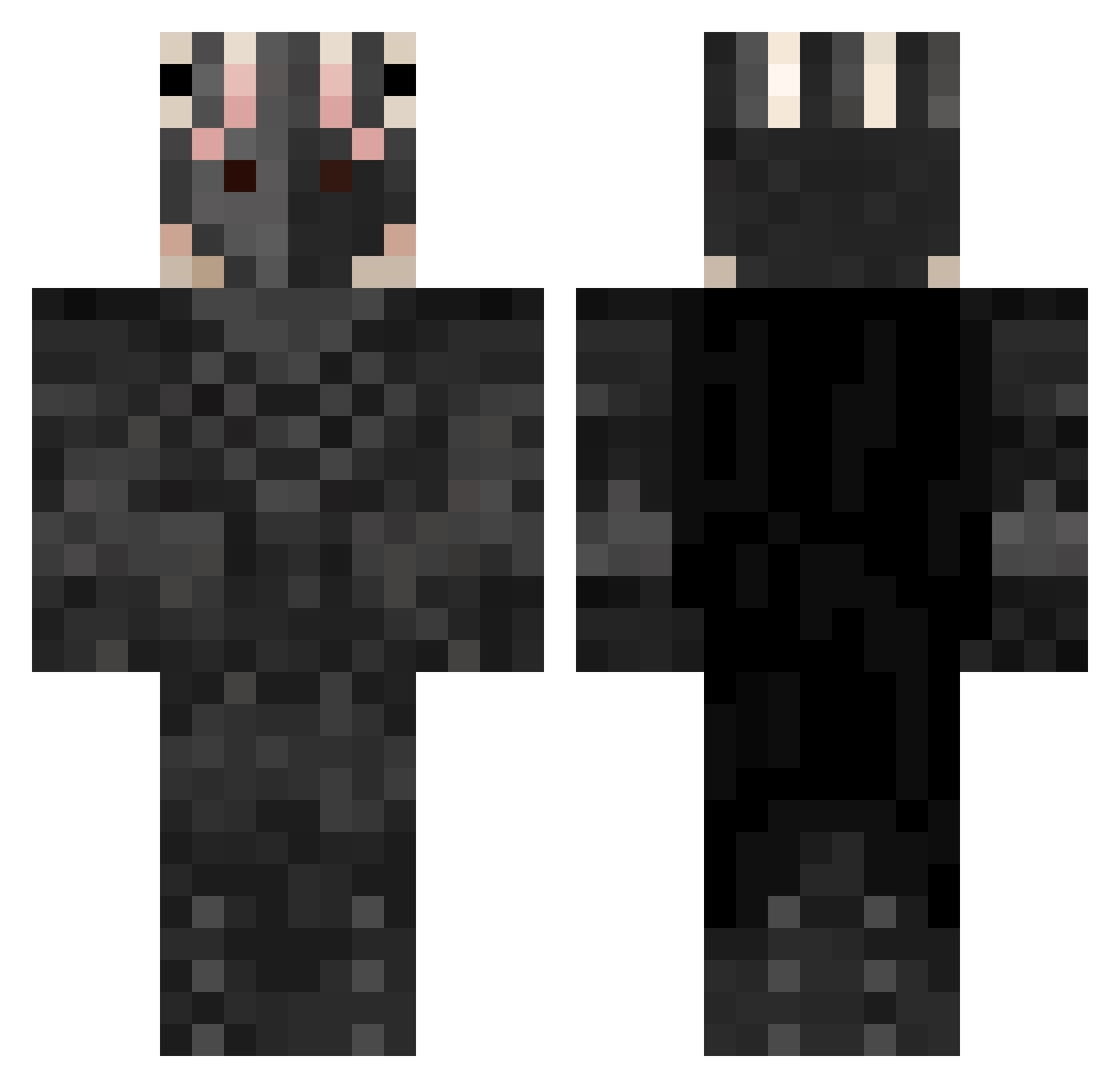 Clowance Minecraft skin, front and back view