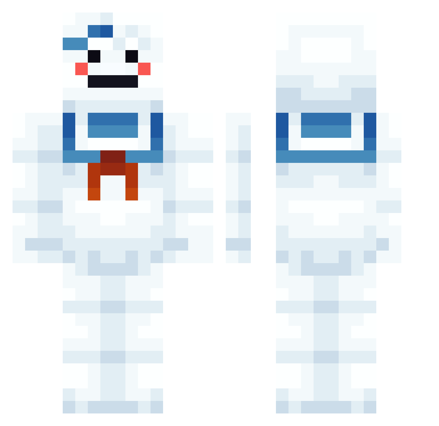 coldified Minecraft skin, front and back view