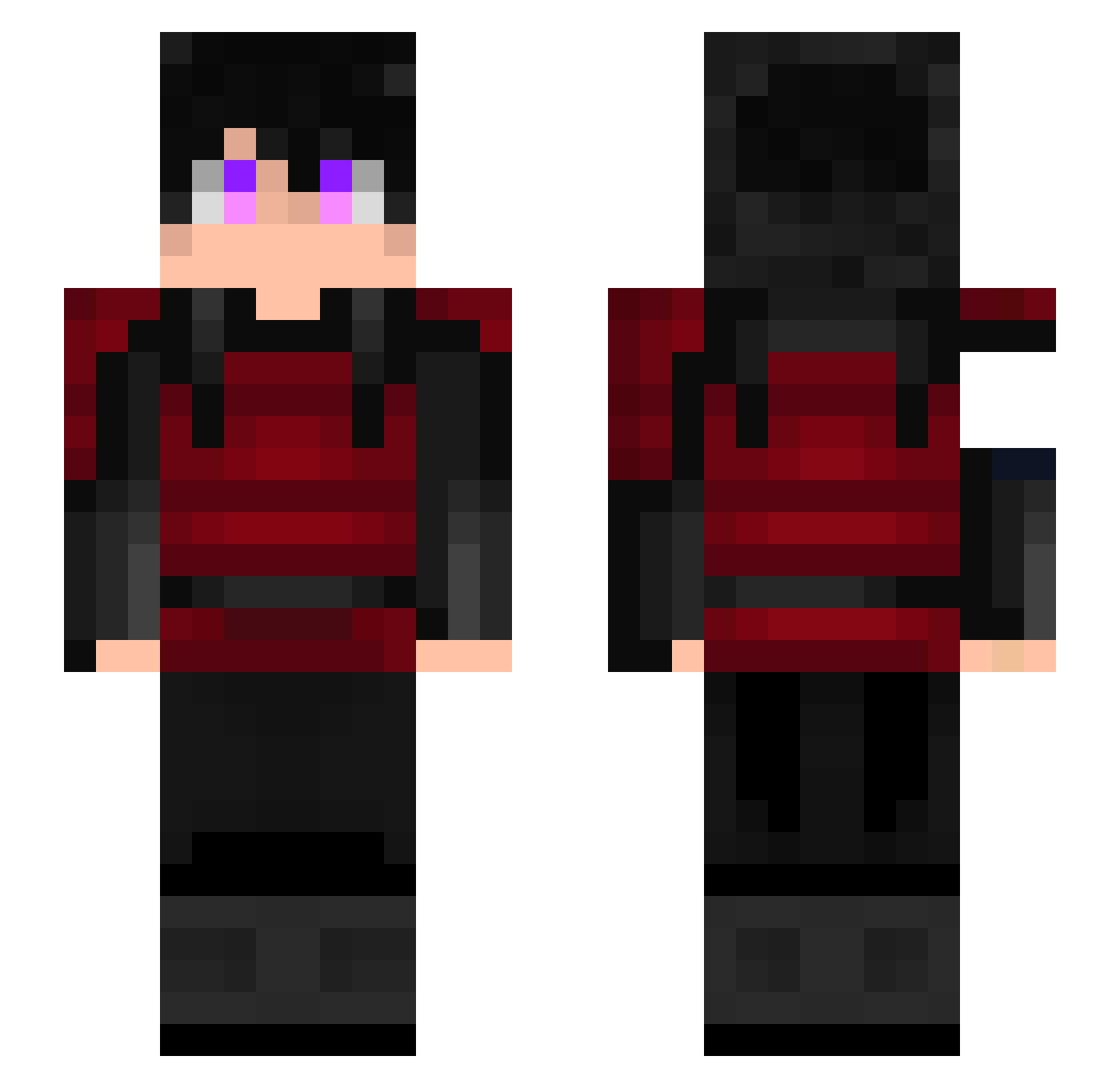 Unfathomableness Minecraft skin, front and back view
